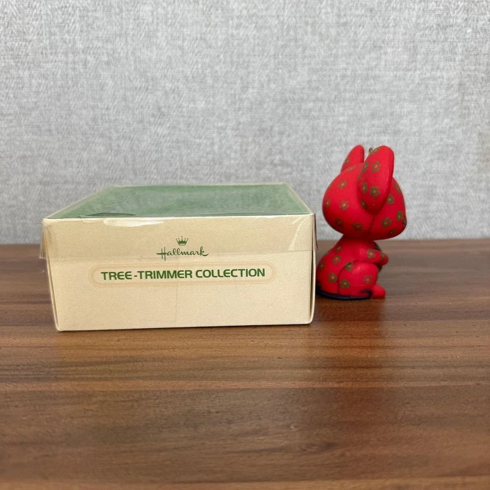 Vintage 1978 Hallmark Tree-Trimmer Collection‎ Red Floral Mouse Ornament Boxed
